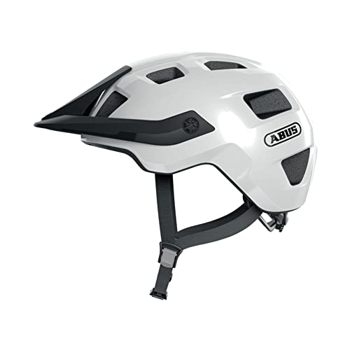 ABUS MTB-Helm MoTrip - robuster Fahrradhelm mit höhenverstellbarem Schirm für Mountainbiker - individuelle Passform - Unisex - Weiß Glänzend, M ABUS MTB-Helm MoTrip - robuster Fahrradhelm mit höhenverstellbarem Schirm für Mountainbiker - individuelle Passform - Unisex - Weiß Glänzend, M von ABUS