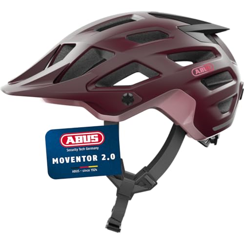 ABUS MTB-Helm Moventor 2.0 - komfortabler Fahrradhelm fürs Gelände - All-Mountain-Helm - für Damen und Herren - Dunkelrot, Größe L von ABUS