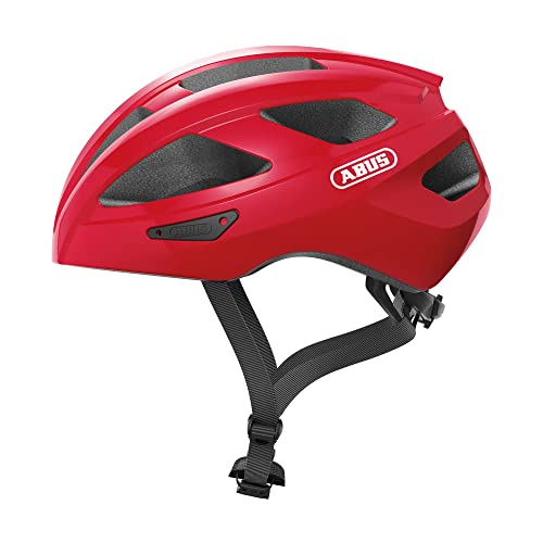 ABUS Rennradhelm Macator - sportiver Fahrradhelm für Einsteiger - auch für Zopfträger/-innen - für Damen und Herren - Rot, Größe S von ABUS