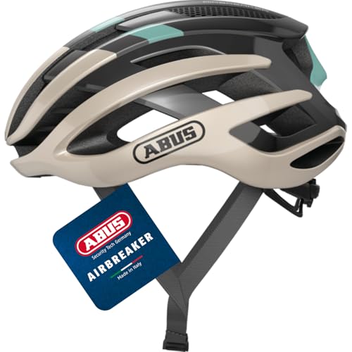 ABUS Rennradhelm AirBreaker - High-End Fahrradhelm für den professionellen Radsport - für Jugendliche und Erwachsene - Helm für Damen und Herren - Gold/Türkis, Größe S ABUS Rennradhelm AirBreaker - High-End Fahrradhelm für den professionellen Radsport - für Jugendliche und Erwachsene - Helm für Damen und Herren - Gold/Türkis, Größe S von ABUS