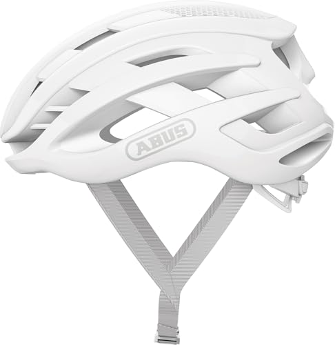 ABUS Rennradhelm AirBreaker - High-End Fahrradhelm für den professionellen Radsport - für Jugendliche und Erwachsene - Helm für Damen und Herren - Pure White, Größe L von ABUS