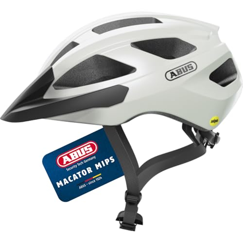 ABUS Rennradhelm Macator MIPS - Fahrradhelm für Einsteiger mit Schirm - geeignet Zopfträger - Damen und Herren - Weiß, Größe M, M (52-58 cm) von ABUS