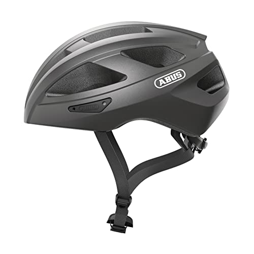 ABUS Rennradhelm Macator - Sportiver Fahrradhelm für Einsteiger - auch Zopfträger/-innen - Damen und Herren - Dunkelgrau, Größe S, Dunkelgrau (matt Titan), S (51-55 cm​) von ABUS