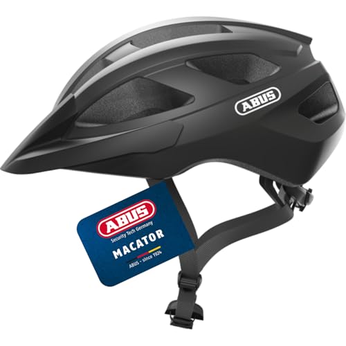 ABUS Rennradhelm Macator - Sportiver Fahrradhelm für Einsteiger - auch Zopfträger - Damen und Herren - Schwarz Matt, Größe S, S (51-55 cm​) von ABUS