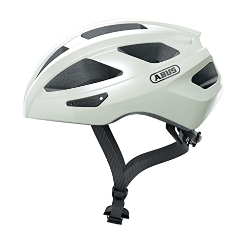 ABUS Rennradhelm Macator - sportiver Fahrradhelm für Einsteiger - auch für Zopfträger/-innen - für Damen und Herren - Weiß Glänzend, Größe L, L (58-62 cm) von ABUS