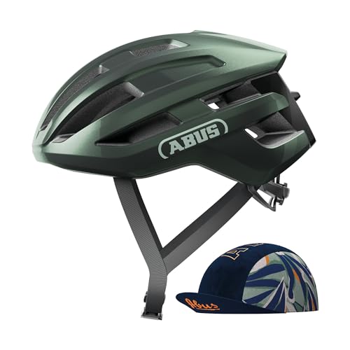 ABUS Rennradhelm PowerDome ACE - mit ABUS Race Cap - leichter Fahrradhelm mit cleverem Belüftungssystem - Made in Italy - für Damen und Herren - Grün, Größe M von ABUS