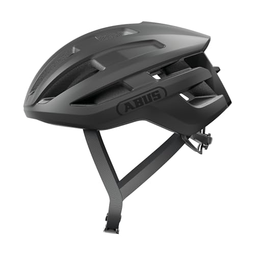 ABUS Rennradhelm PowerDome - leichter Fahrradhelm mit cleverem Belüftungssystem und aerodynamischem Profil - Made in Italy - für Damen und Herren - Schwarz, Größe S von ABUS