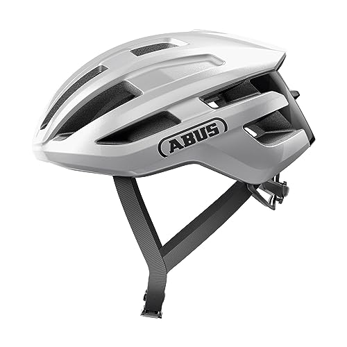ABUS Rennradhelm PowerDome - Leichter Fahrradhelm mit cleverem Belüftungssystem und aerodynamischem Profil - Made in Italy - für Damen und Herren - Silber, Größe S ABUS Rennradhelm PowerDome - Leichter Fahrradhelm mit cleverem Belüftungssystem und aerodynamischem Profil - Made in Italy - für Damen und Herren - Silber, Größe S von ABUS