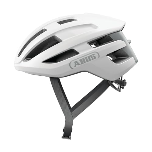 ABUS Rennradhelm PowerDome - Leichter Fahrradhelm mit cleverem Belüftungssystem und aerodynamischem Profil - Made in Italy - für Damen und Herren - Weiß, Größe S von ABUS