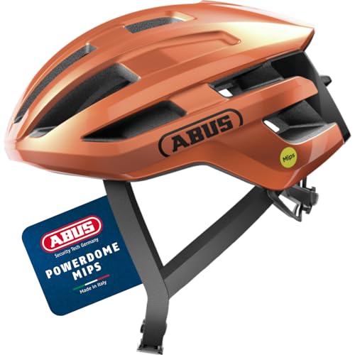 ABUS Rennradhelm PowerDome MIPS - leichter Fahrradhelm mit cleverem Belüftungssystem und Aufprallschutz - Made in Italy - für Damen und Herren - Orange, Größe L ABUS Rennradhelm PowerDome MIPS - leichter Fahrradhelm mit cleverem Belüftungssystem und Aufprallschutz - Made in Italy - für Damen und Herren - Orange, Größe L von ABUS