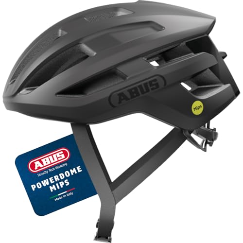 ABUS Rennradhelm PowerDome MIPS - leichter Fahrradhelm mit cleverem Belüftungssystem und Aufprallschutz - Made in Italy - für Damen und Herren - Schwarz, Größe S ABUS Rennradhelm PowerDome MIPS - leichter Fahrradhelm mit cleverem Belüftungssystem und Aufprallschutz - Made in Italy - für Damen und Herren - Schwarz, Größe S von ABUS