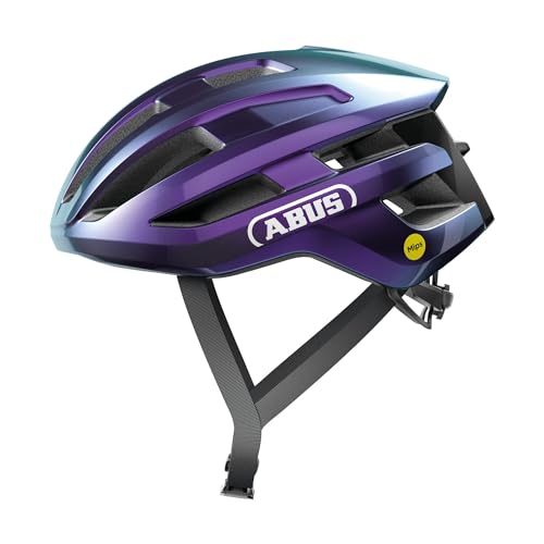 ABUS Rennradhelm PowerDome MIPS - leichter Fahrradhelm mit cleverem Belüftungssystem und Aufprallschutz - Made in Italy - für Damen und Herren - Violett, Größe S von ABUS