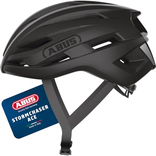 ABUS Rennradhelm StormChaser ACE - leichter Fahrradhelm für Radrennen, Gravelbike-Touren und Cyclocross - für Damen und Herren - Größe M, Schwarz ABUS Rennradhelm StormChaser ACE - leichter Fahrradhelm für Radrennen, Gravelbike-Touren und Cyclocross - für Damen und Herren - Größe M, Schwarz von ABUS