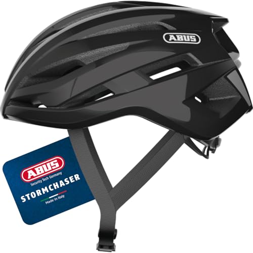 ABUS Rennradhelm StormChaser - Leichter und komfortabler Fahrradhelm für professionellen Radsport für Damen und Herren - Schwarz (shiny black), Größe L ABUS Rennradhelm StormChaser - Leichter und komfortabler Fahrradhelm für professionellen Radsport für Damen und Herren - Schwarz (shiny black), Größe L von ABUS