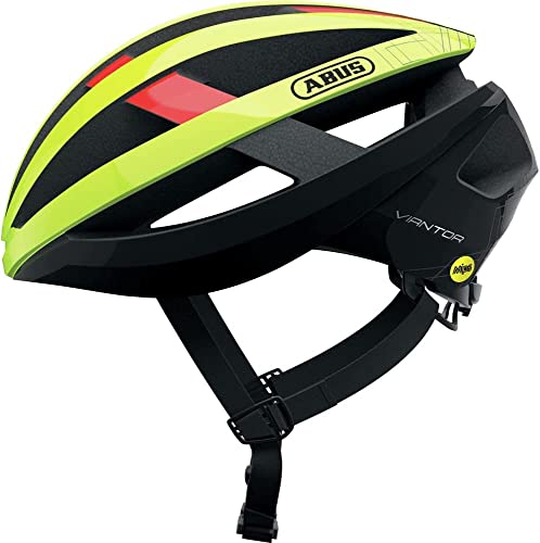 ABUS Rennradhelm Viantor MIPS - Sportlicher Fahrradhelm mit MIPS Aufprallschutz für Einsteiger - für Damen und Herren - Gelb Glänzend, Größe M von ABUS