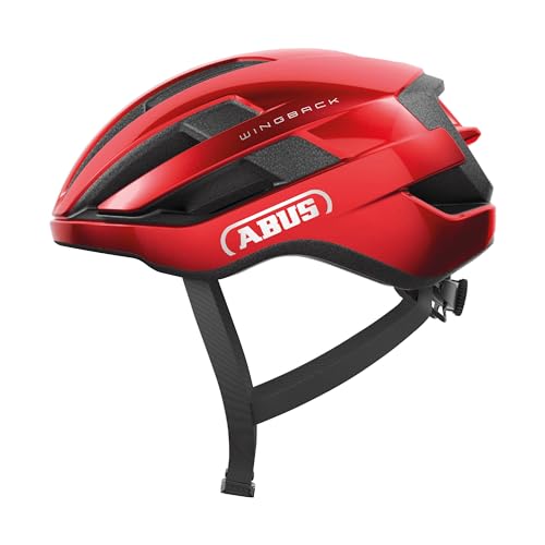 ABUS Rennradhelm WingBack – einfacher Roadhelm für sportliches Fahren im Alltag und in der Freizeit – für Erwachsene und Jugendliche – Rot, Größe S von ABUS