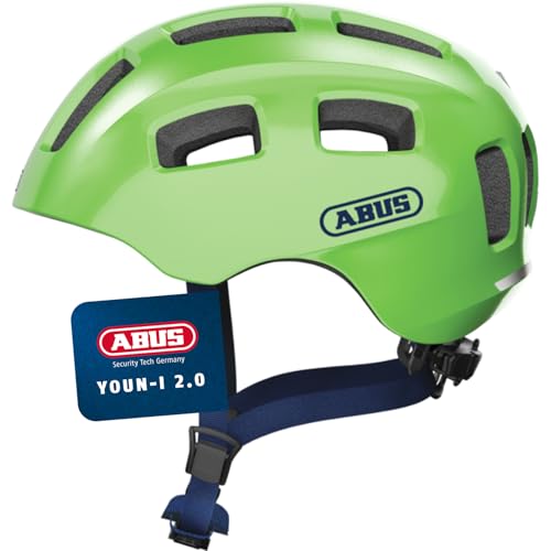 ABUS Fahrradhelm Youn-I 2.0 - mit Licht für Kinder, Jugendliche und junge Erwachsene - für Mädels und Jungs - Grün (funkelnd), Größe S ABUS Fahrradhelm Youn-I 2.0 - mit Licht für Kinder, Jugendliche und junge Erwachsene - für Mädels und Jungs - Grün (funkelnd), Größe S von ABUS