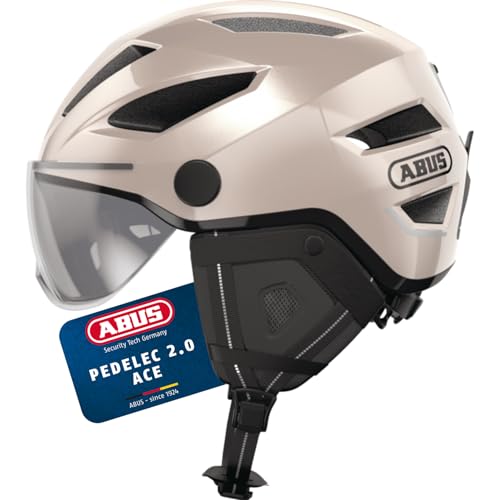 ABUS Stadthelm Pedelec 2.0 ACE - Fahrradhelm mit Rücklicht, Visier, Regenhaube, Ohrenschutz - für Damen und Herren - Gold, Größe M ABUS Stadthelm Pedelec 2.0 ACE - Fahrradhelm mit Rücklicht, Visier, Regenhaube, Ohrenschutz - für Damen und Herren - Gold, Größe M von ABUS