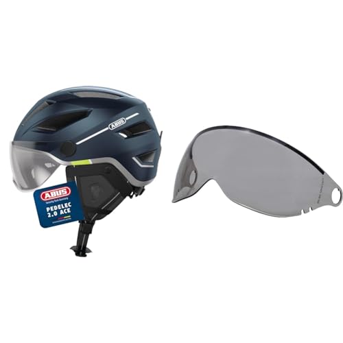 ABUS Stadthelm Pedelec 2.0 ACE - Fahrradhelm mit Rücklicht, Visier, Regenhaube, Ohrenschutz & Ersatzvisier für die Fahrradhelme Pedelec 2.0, Hyban ACE 2.0 und HUD-Y ACE ABUS Stadthelm Pedelec 2.0 ACE - Fahrradhelm mit Rücklicht, Visier, Regenhaube, Ohrenschutz & Ersatzvisier für die Fahrradhelme Pedelec 2.0, Hyban ACE 2.0 und HUD-Y ACE von ABUS