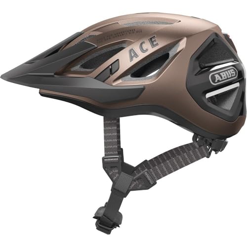 ABUS Stadthelm Urban-I 3.0 ACE - sportlicher Fahrradhelm mit LED-Rücklicht, verlängertem Schirm und Magnetverschluss - für Damen und Herren - Braun Metallic, Größe L ABUS Stadthelm Urban-I 3.0 ACE - sportlicher Fahrradhelm mit LED-Rücklicht, verlängertem Schirm und Magnetverschluss - für Damen und Herren - Braun Metallic, Größe L von ABUS