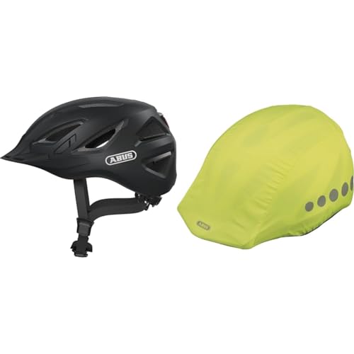 ABUS Stadthelm Urban-I 3.0 - Fahrradhelm mit Rücklicht & Regenkappe für Helme - Regenschutz mit dekorativen Reflektoren und Gummizug - wasserabweisend – Gelb ABUS Stadthelm Urban-I 3.0 - Fahrradhelm mit Rücklicht & Regenkappe für Helme - Regenschutz mit dekorativen Reflektoren und Gummizug - wasserabweisend – Gelb von ABUS