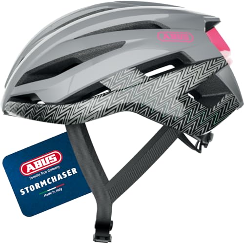 ABUS Rennradhelm StormChaser - Leichter und komfortabler Fahrradhelm für professionellen Radsport für Damen und Herren - Grau/Rosa, Größe L ABUS Rennradhelm StormChaser - Leichter und komfortabler Fahrradhelm für professionellen Radsport für Damen und Herren - Grau/Rosa, Größe L von ABUS