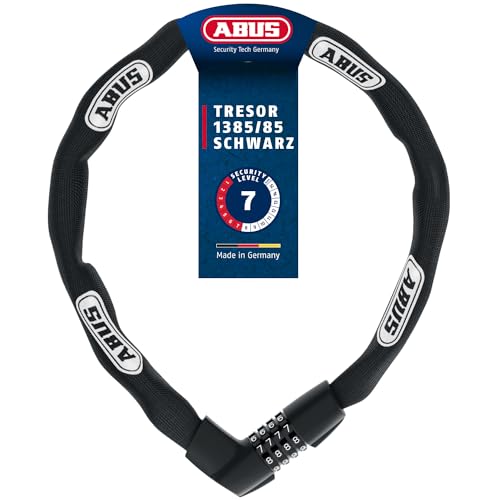 ABUS Kettenschloss Tresor 1385 – Zahlenschloss aus gehärtetem Stahl – 7 mm starke Vierkantkette – ABUS-Sicherheitslevel 7 – 85 cm – Schwarz ABUS Kettenschloss Tresor 1385 – Zahlenschloss aus gehärtetem Stahl – 7 mm starke Vierkantkette – ABUS-Sicherheitslevel 7 – 85 cm – Schwarz von ABUS