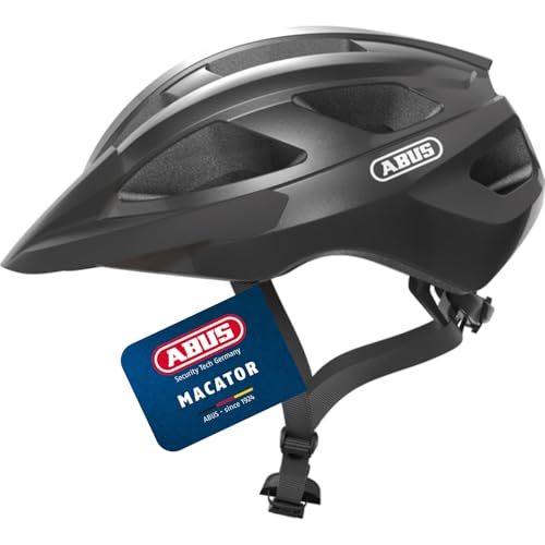 ABUS Rennradhelm Macator - sportiver Fahrradhelm für Einsteiger - auch für Zopfträger/-innen - für Damen und Herren - Titan (Grau Glänzend), Größe L von ABUS