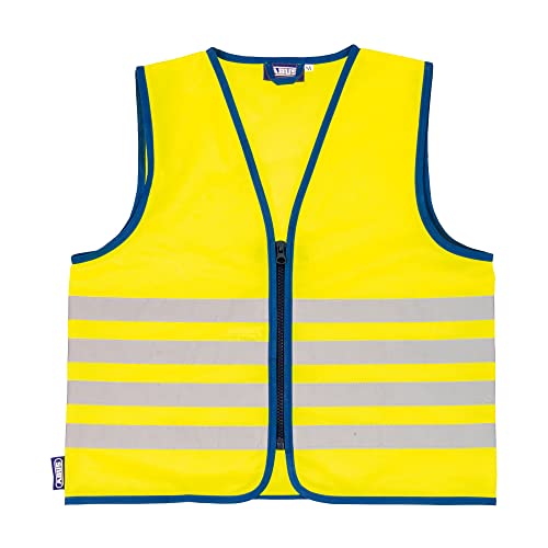 ABUS Kinder-Warnweste Lumino Reflex Vest Kids - Sicherheitsweste für bessere Sichtbarkeit bei Tag und Nacht - mit Reißverschluss - Größe L von ABUS