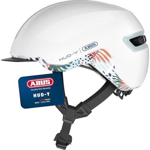 ABUS Urban Helm HUD-Y - mit magnetischem, aufladbarem LED-Rücklicht & Magnetverschluss - cooler Fahrradhelm für den Alltag - für Damen und Herren - Weiß Glänzend, Größe M, M (54-58 cm) ABUS Urban Helm HUD-Y - mit magnetischem, aufladbarem LED-Rücklicht & Magnetverschluss - cooler Fahrradhelm für den Alltag - für Damen und Herren - Weiß Glänzend, Größe M, M (54-58 cm) von ABUS