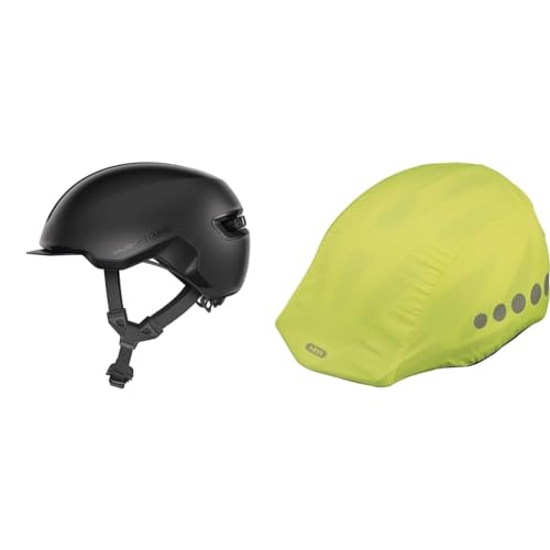 ABUS Urban Helm HUD-Y - mit magnetischem, aufladbarem LED-Rücklicht & Magnetverschluss & Regenkappe für Helme - Regenschutz mit dekorativen Reflektoren und Gummizug - wasserabweisend – Gelb ABUS Urban Helm HUD-Y - mit magnetischem, aufladbarem LED-Rücklicht & Magnetverschluss & Regenkappe für Helme - Regenschutz mit dekorativen Reflektoren und Gummizug - wasserabweisend – Gelb von ABUS