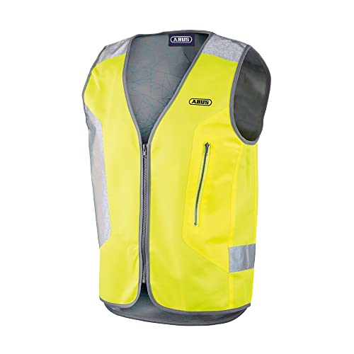 ABUS Warnweste Lumino Night Vest – Sicherheitsweste inkl. LED-Rücklicht – Gelb – Größe XXL von ABUS