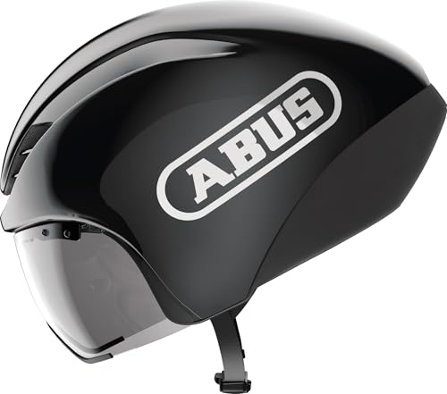 ABUS Zeitfahrhelm Gamechanger TT 1.1 - aerodynamischer Fahrradhelm für sportliches Fahren - Triathlon, Zeitfahren und Bahnradfahren - für Damen und Herren - Größe L, Schwarz von ABUS