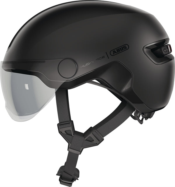 Abus Hud-Y Ace Velvet Black | Fahrradhelm LED & Visier Abus Hud-Y Ace Velvet Black | Fahrradhelm LED & Visier von ABUS
