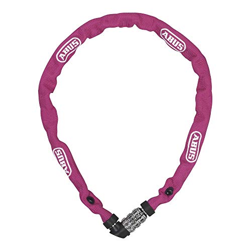 ABUS Kettenschloss 1200 Web – Zahlenschloss mit 3-stelliger Kombination – Kette aus gehärtetem Stahl – Leichtes Fahrradschloss mit Farbauswahl – Fahrradzubehör – 60 cm – Pink ABUS Kettenschloss 1200 Web – Zahlenschloss mit 3-stelliger Kombination – Kette aus gehärtetem Stahl – Leichtes Fahrradschloss mit Farbauswahl – Fahrradzubehör – 60 cm – Pink von ABUS