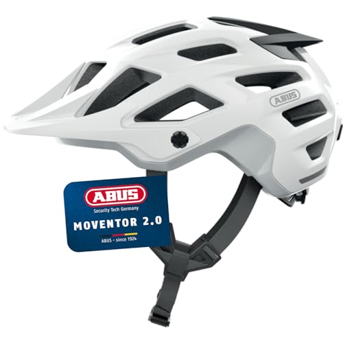 ABUS MTB-Helm Moventor 2.0 - komfortabler Fahrradhelm fürs Gelände - All-Mountain-Helm - für Damen und Herren - Weiß Matt, S ABUS MTB-Helm Moventor 2.0 - komfortabler Fahrradhelm fürs Gelände - All-Mountain-Helm - für Damen und Herren - Weiß Matt, S von ABUS
