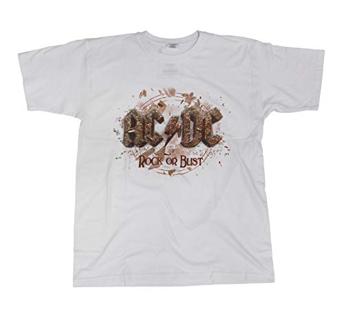AC/DC Herren Rock Or Bust T shirt, Weiß, M EU von AC/DC