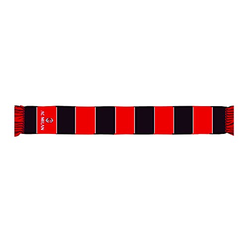 AC Milan Offizieller Schal, gestreiftes Grafik mit gesticktem Logo, Schlauchverarbeitung, Acryl, Rot, Schwarz, Einheitsgröße AC Milan Offizieller Schal, gestreiftes Grafik mit gesticktem Logo, Schlauchverarbeitung, Acryl, Rot, Schwarz, Einheitsgröße von AC Milan
