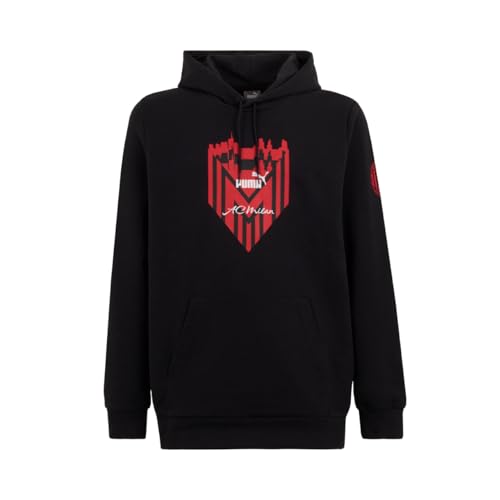 AC Milan Puma Unisex Felpa Con Cappuccio Ftblicons Kapuzenpullover, Schwarz, 140 cm von AC Milan