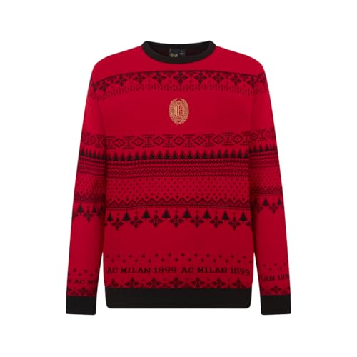 AC Milan Weihnachts Pullover, Weihnachtliche Fantasie, in Weicher und Bequemer Baumwolle, Offizielles Produkt, Unisex, S AC Milan Weihnachts Pullover, Weihnachtliche Fantasie, in Weicher und Bequemer Baumwolle, Offizielles Produkt, Unisex, S von AC Milan