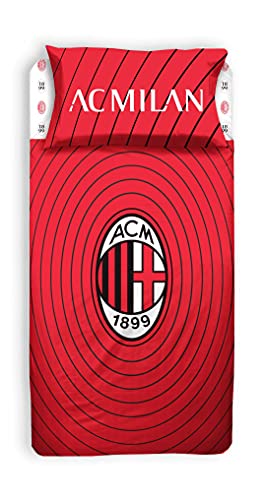 A.C. Milan hermet 1 halbes Bettlaken-Set, 100% Baumwolle, rot schwarz von AC Milan