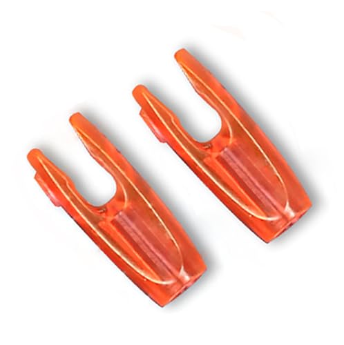 ACCMOS 50Stück Kunststoff Pfeil Pin Nocke für ID 3.2mm ID 4.2mm ID 5.2mm ID 6.2mm Schaft Pfeilschwänze Ersatz Nocken, Bogenschießen DIY Pfeile Zubehör (Orange) von ACCMOS