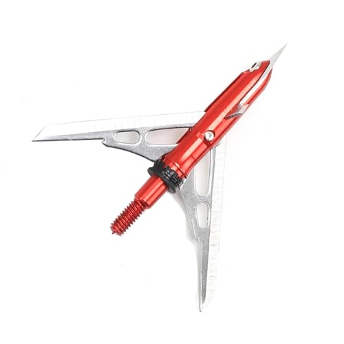 ACCMOS 6/12Stück Pfeil Broadhead Jagd-Pfeilspitzen 100 Körner für Compound-Bogen Recurve-Bogen Schießen Jagd Pfeil-Zubehör (6 pcs) von ACCMOS