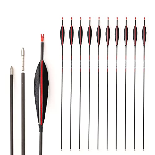 ACCMOS Spine 1000 Bogenpfeile ID 4,2 mm 24 Zoll Reinem Kohlenstoff Pfeil, Federn in Shuttle Form, für Erwachsene Jugend Compoundbogen Recurvebogen Bogensport Jagd & Praxis 12 St (Spine 1000, 24 inch) ACCMOS Spine 1000 Bogenpfeile ID 4,2 mm 24 Zoll Reinem Kohlenstoff Pfeil, Federn in Shuttle Form, für Erwachsene Jugend Compoundbogen Recurvebogen Bogensport Jagd & Praxis 12 St (Spine 1000, 24 inch) von ACCMOS