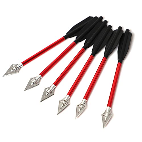 ACCMOS Aluminium Armbrustbolzen Pfeile 6,7 Zoll Steel Broadhead Tip Jagdpfeile für 50-80lbs Mini Armbrust Bogenschießen - Angeln Jagd Target Practice 6 Stück von ACCMOS