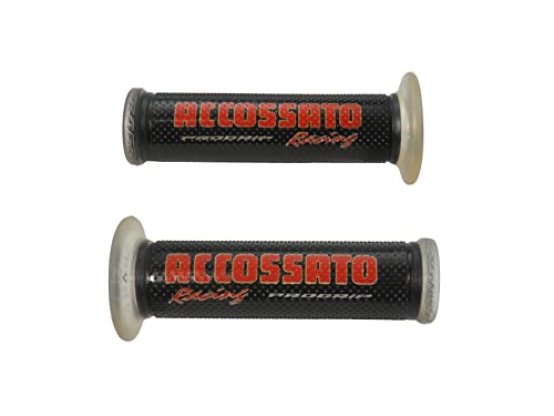 Paar Griffe Racing Gel mit Schriftzug Accossato Rot für MV Agusta Brutale 800 von 2012 bis 2022, CC 800 Paar Griffe Racing Gel mit Schriftzug Accossato Rot für MV Agusta Brutale 800 von 2012 bis 2022, CC 800 von ACCOSSATO