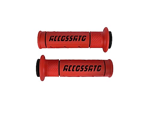 Paar Griffe aus 2-Komponenten-Gummi, Rot mit Schriftzug Accossato schwarz für Kawasaki Z 1000 von 2007 bis 2013 (CC 1000) von ACCOSSATO