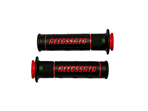 Paar Griffe aus Zweikomponenten-Gummi, schwarz mit farbigem Accossato Schriftzug für MV Agusta von 2013 bis 2020, CC 800 Paar Griffe aus Zweikomponenten-Gummi, schwarz mit farbigem Accossato Schriftzug für MV Agusta von 2013 bis 2020, CC 800 von ACCOSSATO