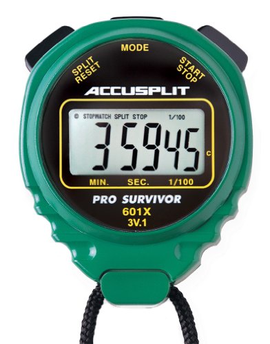 ACCUSPLIT Pro Survivor A601X Stoppuhr, Uhr, extra großes Display, Grün von ACCUSPLIT