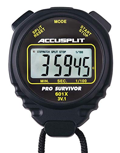 ACCUSPLIT Pro Survivor A601XBK Stoppuhr, Uhr, extra großes Display, Schwarz von ACCUSPLIT